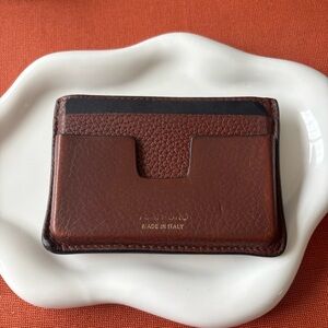 Tom Ford Brown Leather Card Holder used men’s wallet